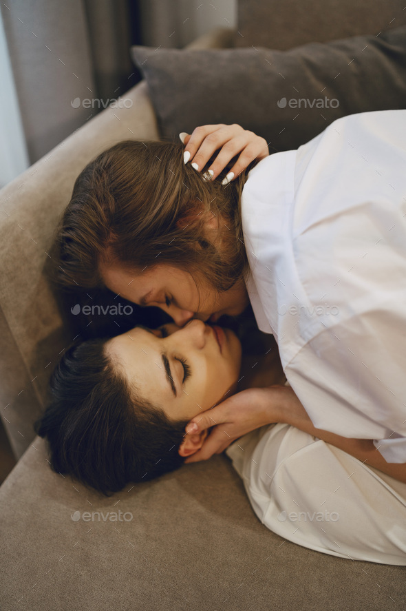 Lesbian Girls Passionately Kissing Each Other Stock Photo By Prostooleh